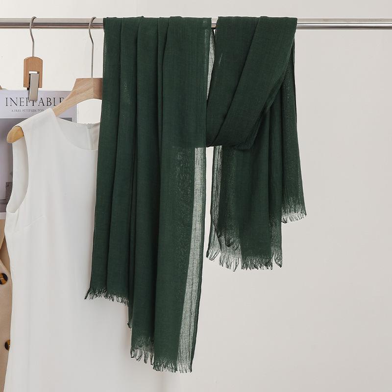 Monochrome Thin Scarf Women'S Sunscreen Shawl Solid Color Simple Imitation Cotton And Linen Silk Scarf High-End Yarn