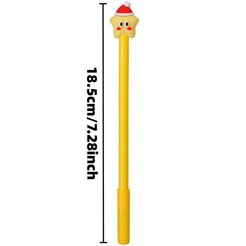 21Pcs Christmas Star Decorative Writing Pen, Back To School Season Student Stationery, Cute Star Shaped Topper Design Pen, Ideal for Note Taking, Home