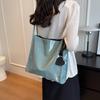 Red Patent Leather Glossy Work Commuter Bag Female Large Capacity Summer College Student Class Armpit Bag Tote Bag
