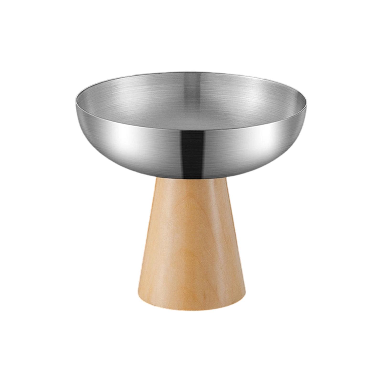

Premium Stainless Steel Dessert Cup With Wooden Stand High Footed Serving Dish Ideal For Ice Cream And Salad S SIZE