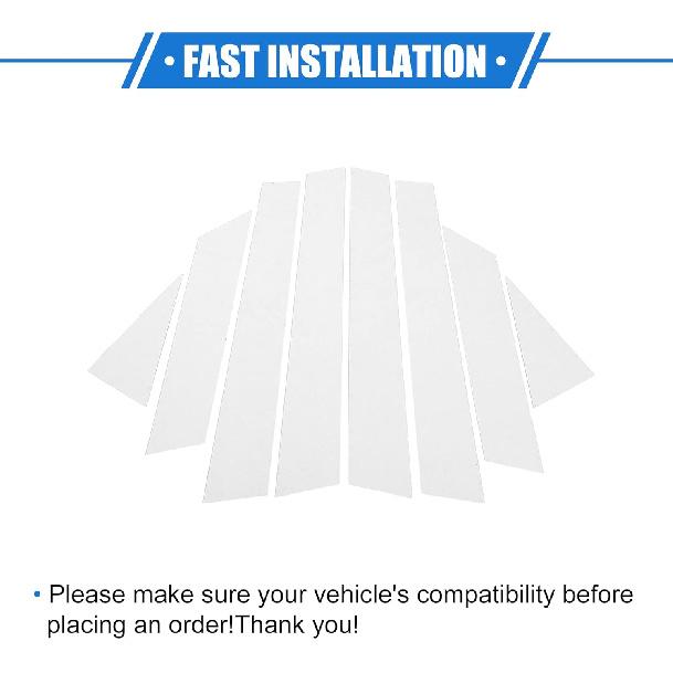 8 Pcs Pillar Posts Door Window Trim Cover Compatible for Nissan Altima 2013-2018, Durable Plastic Black Anti Scratch Stickers Door Pillar Cover