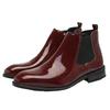 Jesień i zima szpiczaste zakrycie stopy duży rozmiar męskie buty wysokie skórzane buty czerwona podeszwa buty Martin brytyjskie casualowe buty Chelsea