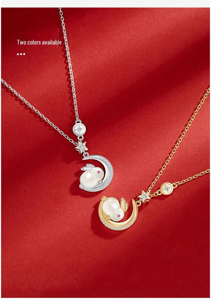 Yu Yu Jade Rabbit Necklace - Women's Light Luxury Niche Design Pendant, Clavicle Chain, Perfect Best Friend Birthday Gift