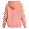 Damen Langarm Kapuzensweatshirt mit Polka-Dot-Print und Brustfalten