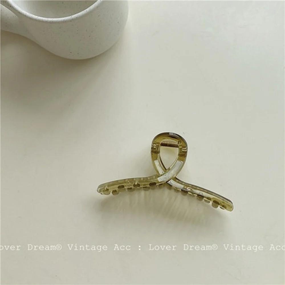 Geometric Pattern Acrylic Acetate Green Irregular Grip Clip for Women's High-end Elegant Hairs Clips Girls Fashionable Headwear