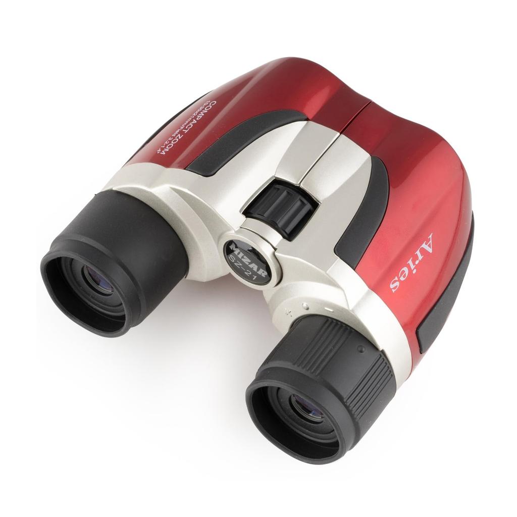 Compact 10x Maximum 30x 21mm Red MIZAR-TEC SZ-21R Binoculars, Zoom, Magnification, Aperture, Multi-Coated,