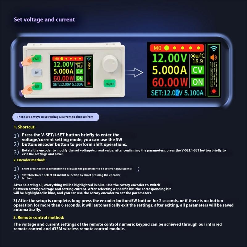 Upgrades Digital Controlled Power Supply 252W 7A Output Constant Electric Current Regulation for Charging Testing Lab