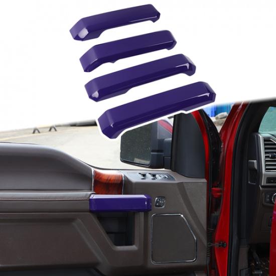 Purple 4X Interior Side Door Handle Decor Cover Trim Kit For Ford F150 2015-