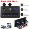 6-gangový spínač ovládacího panelu Led Rocker Breaker Auto Marine Boat Truck okruh