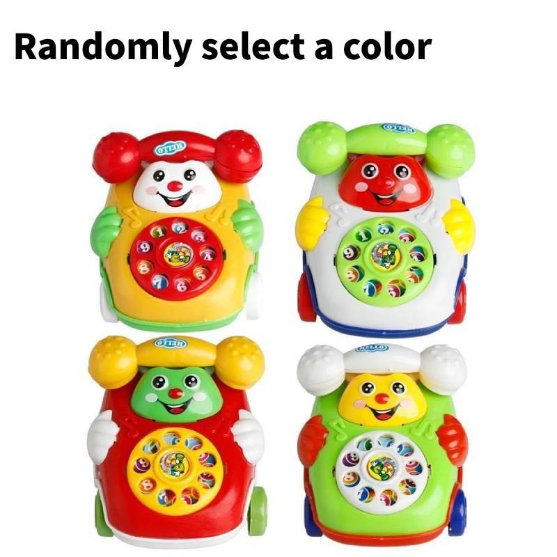 Pull Mini String Ringing Bell Telephone Model Toy Car Cartoon Educational Kids