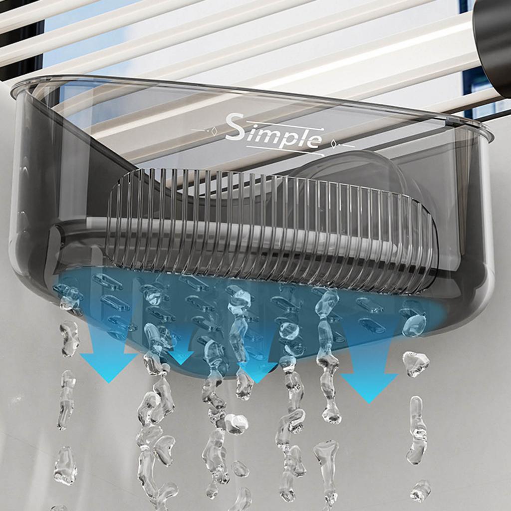 Suction Cup Corner Sponge Holder With Drain Holes Waterproof ABS Plastic Organizer For Kitchen Sink Bathroom Storage