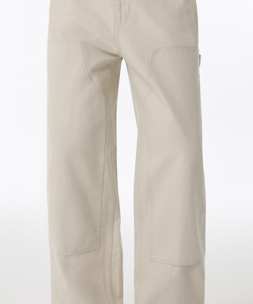 Musinsa Standard Canvas Regular Fit Double Knee Carpenter Pants [Cream]