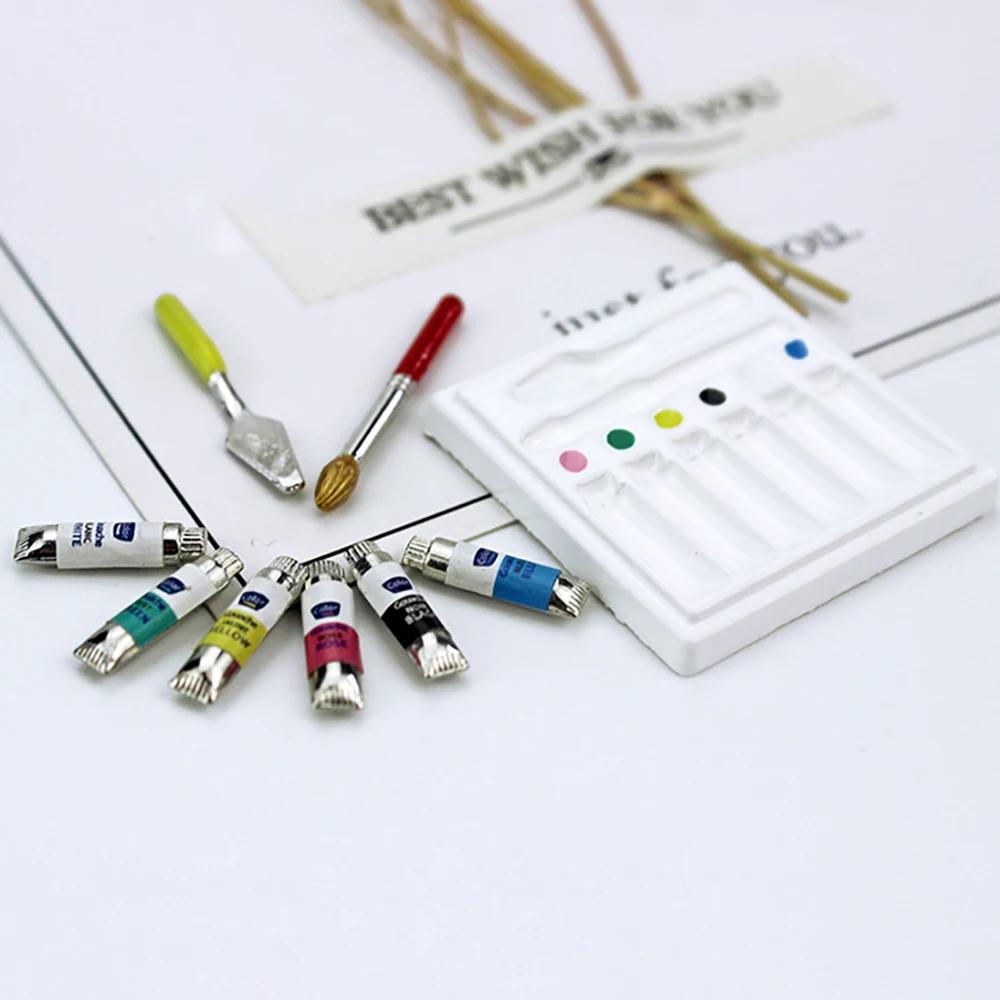 

1-3pcs 1/12 diy Dollhouse Miniature Painting Suit Mini Watercolor Pen Pigment Set Toy for Doll House Accessories Decoration 1pc