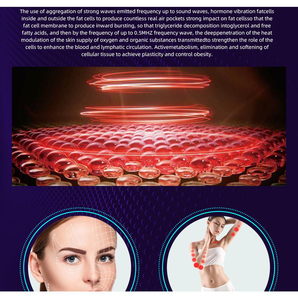 9-in-1 40kHz Cavitation 0.5MHz RF Laser 9 Heads LED Touchscreen Air Cooled 110V-220V AC Salon Body Contouring