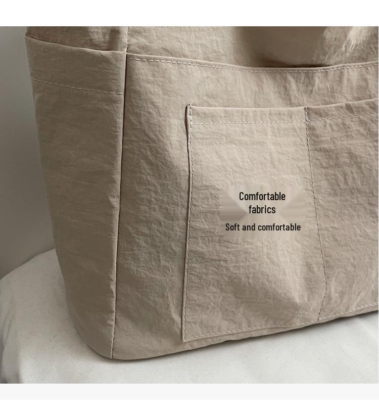 Korean Style Solid Color Canvas Tote Bag - Lightweight, Simple Design, Niche Handbag, Large Capacity Shoulder Bag