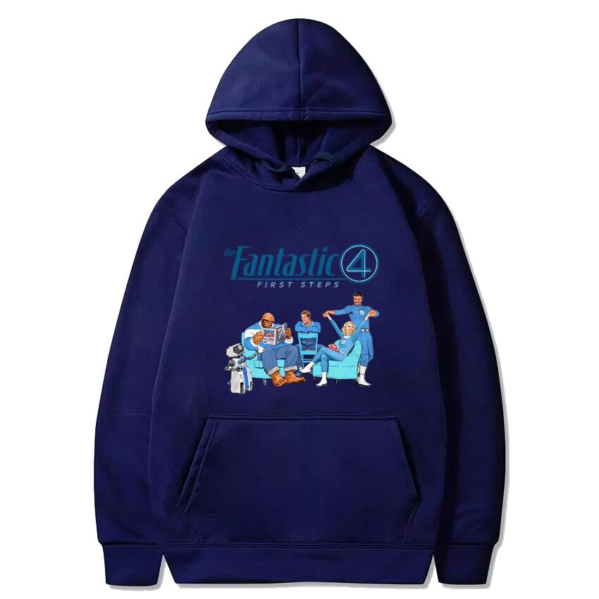 

The Fantastic Four First Steps Movie Printed Hoodie Men Women harajuku Autumn oversized fashion Fleece Long sleeve tracksuit 3XL