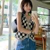 Women's Crochet Checkered Vest: Sleeveless, Loose, Lightweight Top for Spring & Autumn
