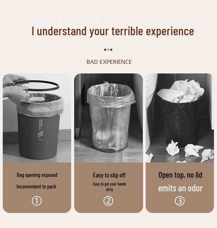 Wall-Mounted Bathroom Trash Can with Lid & Toilet Paper Holder for Home Use