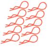 10Pcs 13MM RC Car Shell Clip RShape Metal Body Clips Pins for 15 16 18 110 RC Car(Orange )