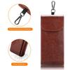 Fintie Double Eyeglass Case with Carabiner Portable Vegan Leather Eyeglass Sunglasses Large Hook, Case, Scratch-Resistant Pouch, Brown,