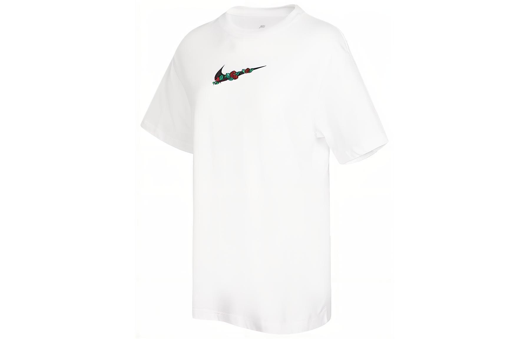 

Nike T Shirts Women s White Crew Neck Moderate Straight Fit DN5887-100 XL