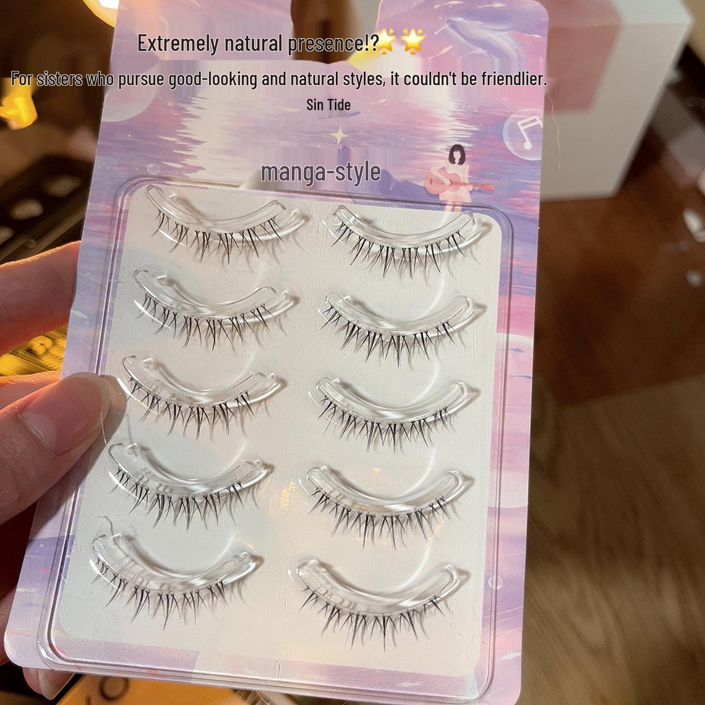 

Feixi Natural Little Devil False Eyelashes - Transparent Thin Band
