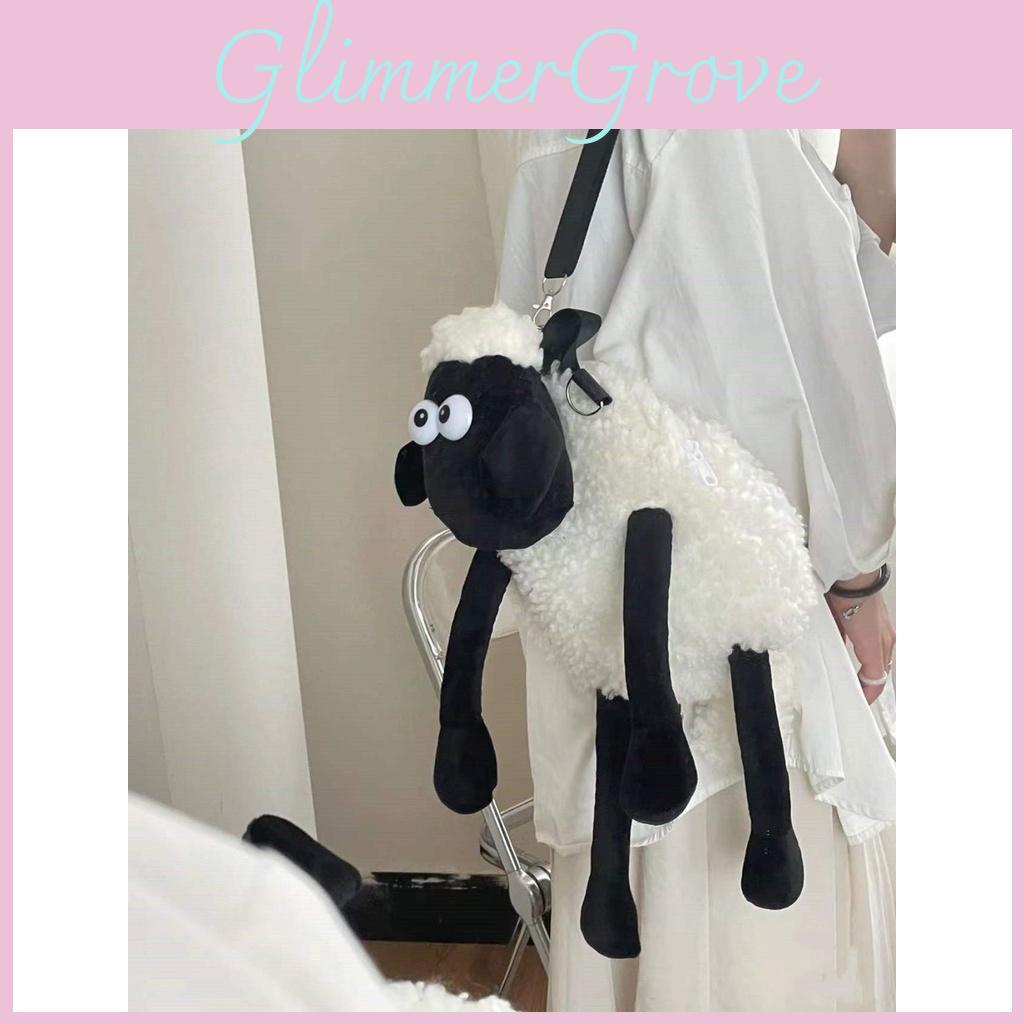 Cute Sheep Plush Backpack For Daily Use