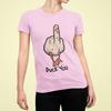 Lustiges Ente Duck YOu Cat Fick Dich Mittelfinger FCK Damen Tailliert Shirt S-XX