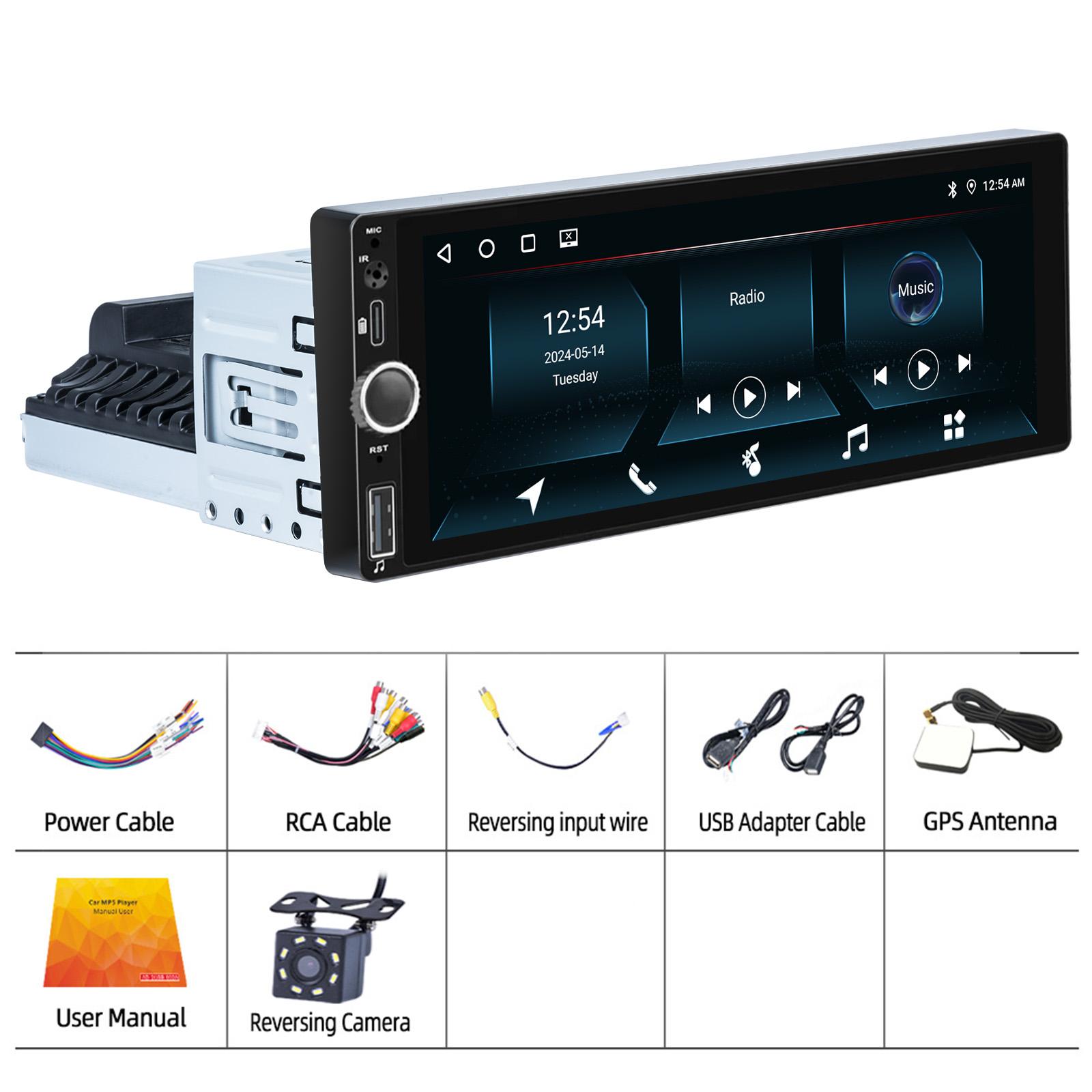 

1Din 6,86-дюймовый универсальный автомобильный радиоприемник для Nissan Honda Toyota VW мультимедийный видеоплеер Android 11 WiFi Bluetooth навигация with 8LED