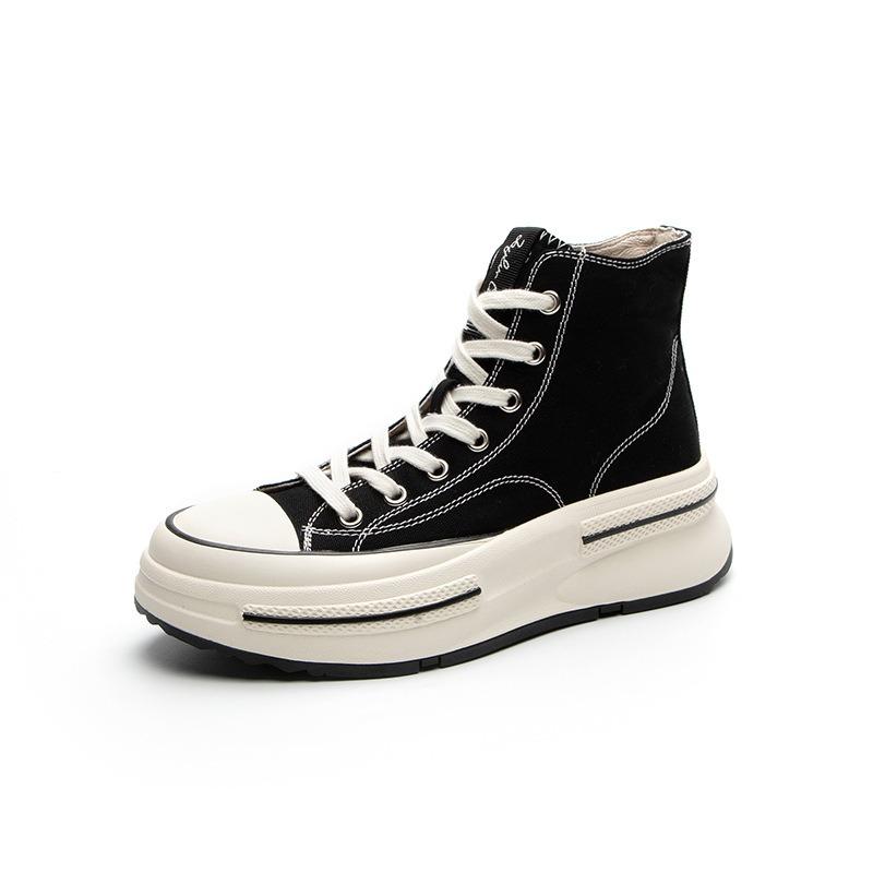 Platform canvas shoes women's spring new fashion versatile casual white shoes women's sports board shoes