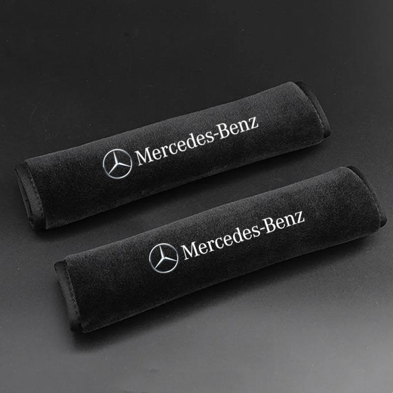 CQN1 Car Seat Belt Leather Shoulder Protector Safety Belt 2pcs For Mercedes Benz S320 W164 W203 W204 W168 C180 E320 A200 CLA CLK CLS