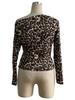 Women's Batwing Sleeve Ruched Shoulder Slim Chic Retro Leopard T Shirt Top Women Fashion Daily Basic Office Lady Casual Slim Fit Ladies Elegant Top