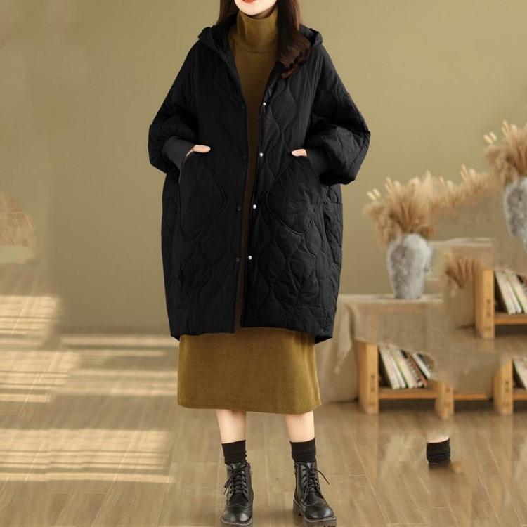 Women Oversized Casual Padded Cotton Jacket Coat for Autumn Spring Winter Outerwear Loose Fit