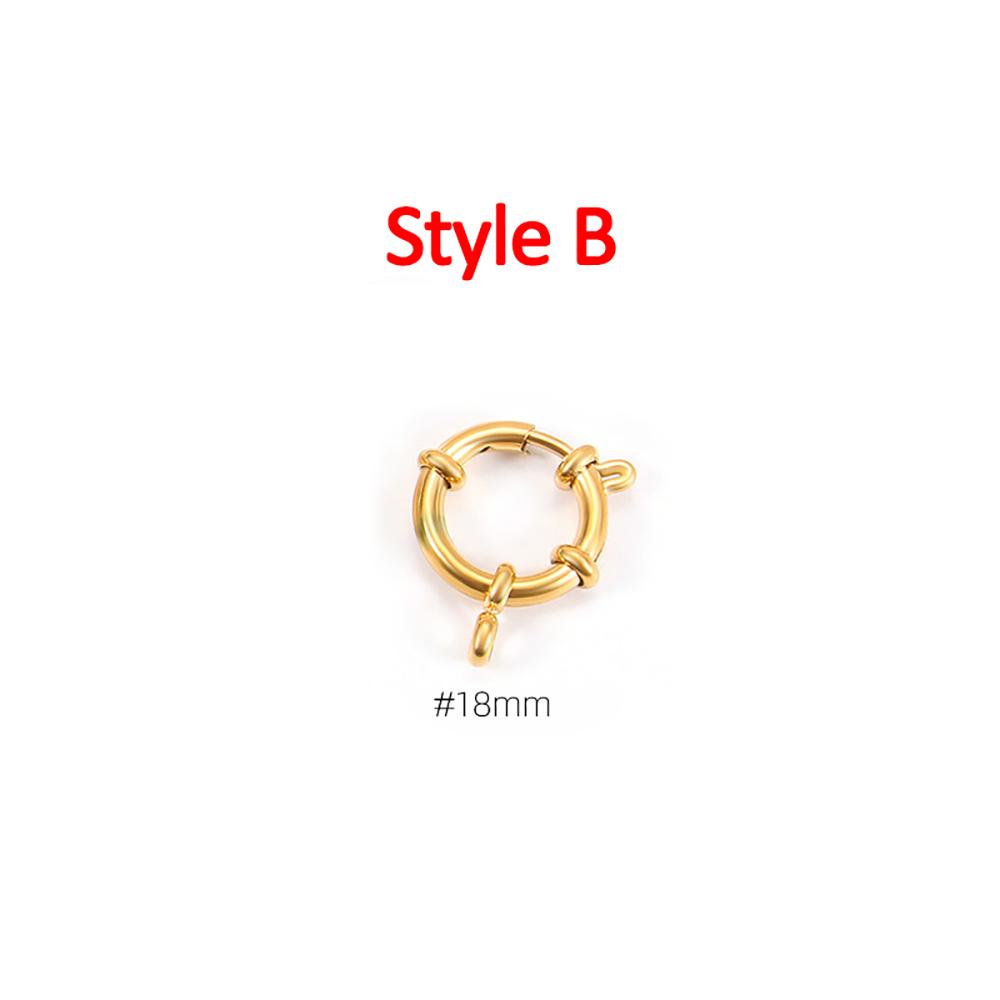4pcs Stainless Steel Spring Clasps Gold Color Round Connector Hooks Bracelet Clavicle Necklace Clasp Jewelry Making DIY Supplies