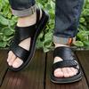 Fashion Summer New Men Sandals Black Brown Leisure Comfortable Dual-purpose High-end Beach Shoes Men Driving Travel Sandals Size 38-47