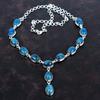 Neon apatite gemstone necklace dainty jewelry 925 sterling silver necklace adjustable chain necklace handmade antique  jewelry gifts for her