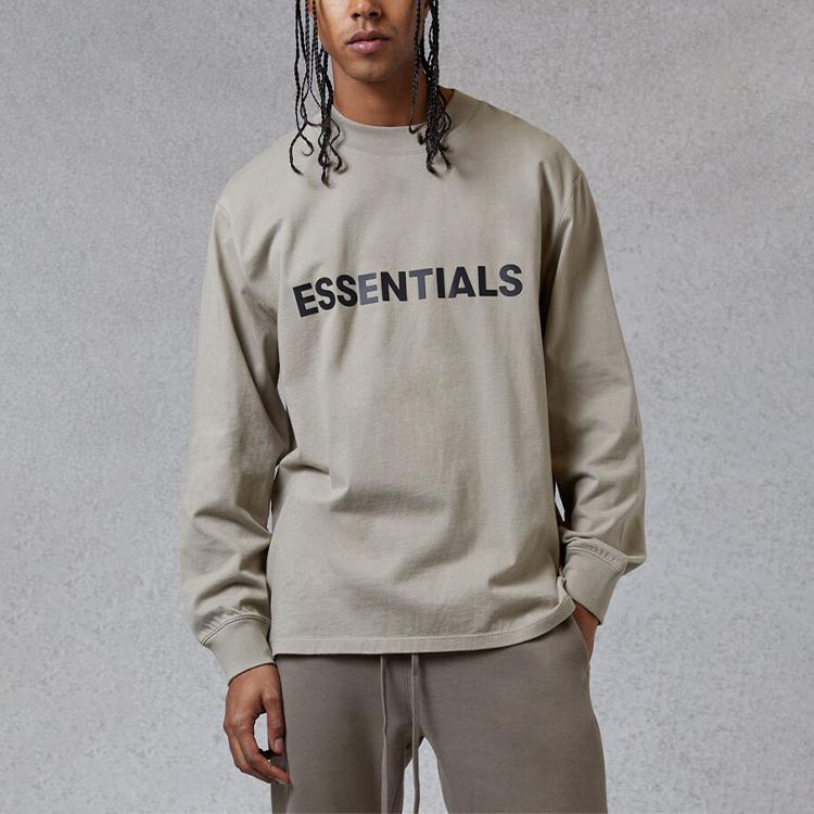 Fear of God Essentials Long-Sleeve T-Shirt Unisex Tops Olive FOG-FW20-201