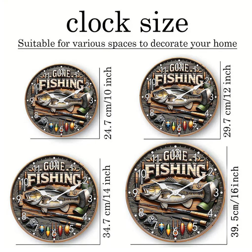 Superior-Grade Fashionable Fish Premium-Quality Pattern First-Class Wooden Premium-Quality Wall First-Class Clock Premium-Quality For