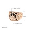 Punk Black Stone Square Castle Men Ring Fashion  Rose Gold Color Accessories High Quality Daily Fine Jewelry