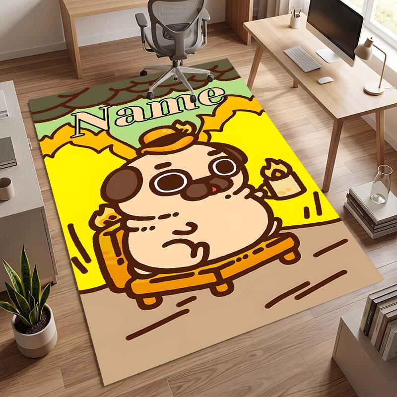 Cute PUPPY (19) Personalized name Office Carpet Stylish Decor for Living Room Bedroom Kitchen