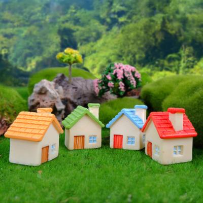 Miniature Cottage Dollhouse Accessories Mini Resin House Micro Landscape for Plant Pot Fairy Garden DIY Crafts