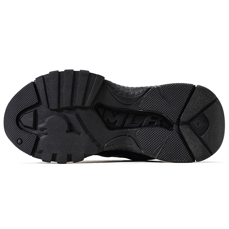 MLB Big Ball Chunky A Faux Leather Vintage Print Comfortable Non-Slip Low-Top Dad Shoes Unisex Sneaker Black 3ASHC101N-50BKL