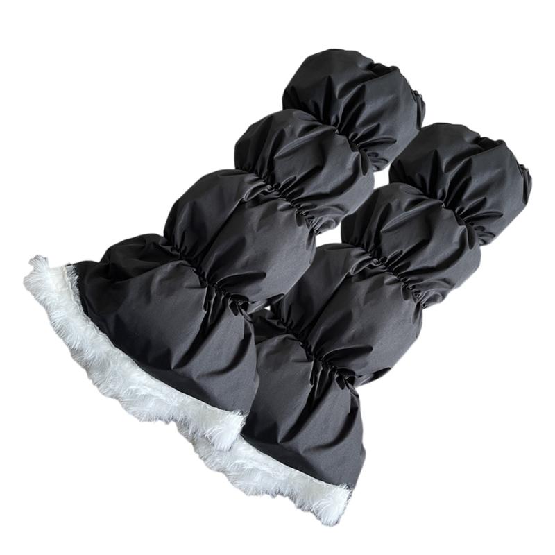 Women's Insulated Thermal Padded Puffer Leg Warmers Outdoor Cold Weather Plush Hem Quilted Boot Covers Gaiters Socks