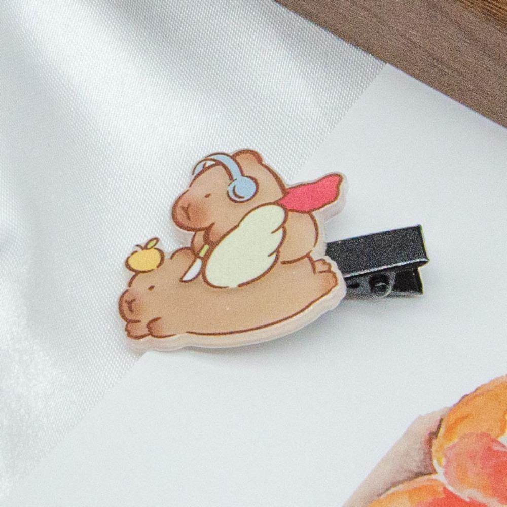 Cute Cartoon Duckbill Clip Acrylic Animal Barrettes Funny Capybara Hairpin Travel