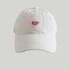 Korean Style Heart Embellished Baseball Cap Women Cotton Summer Sun Hat With Wide Brim