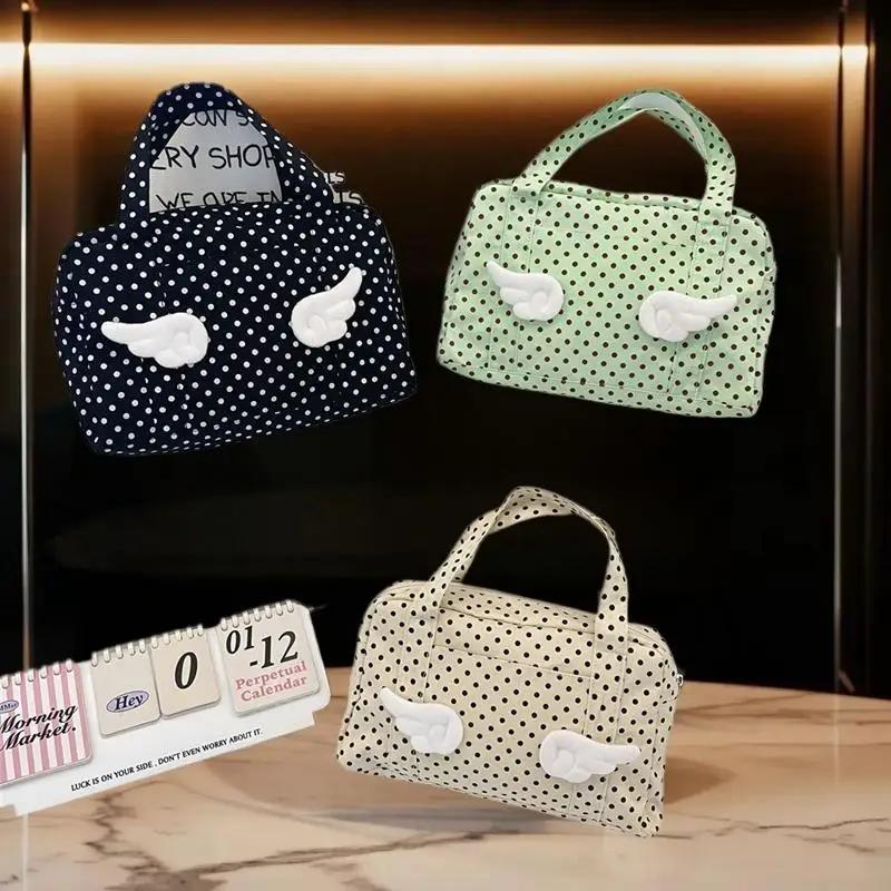 Charming Polka-Dotted Wing Bag; Makeup Holder; Vast Capacity Portable Hygiene Bag; Learner's Pack Girl Memento