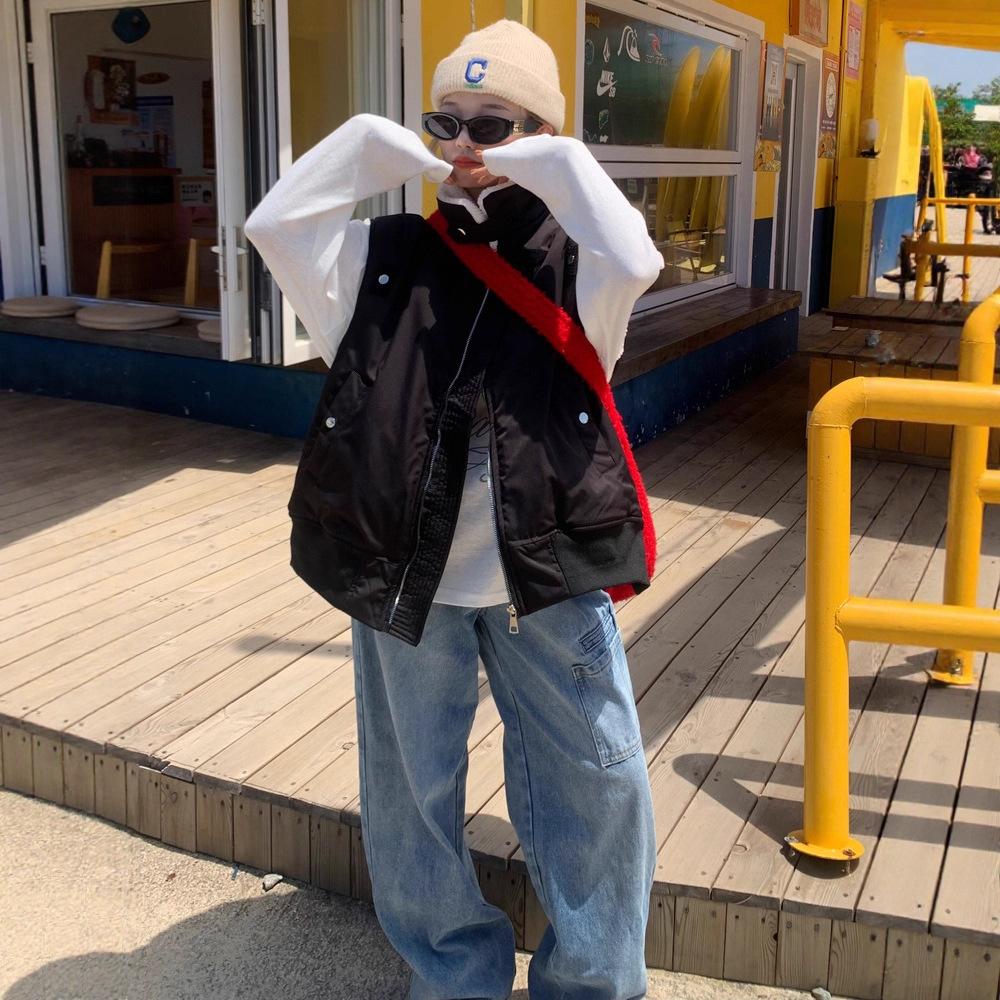 

Жилет Хлопковая одежда Женский Зимний Новый Хлопковый Пуховик с Бархатом Милое Маленькое Пальто L