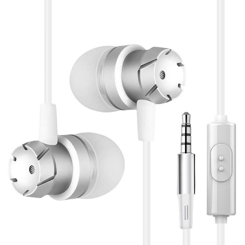 Kovové drátové sluchátko Super Bass 3,5 mm vestavěný mikrofon Hand-free Redukce šumu Herní Univerzální sluchátka Sportovní sluchátka