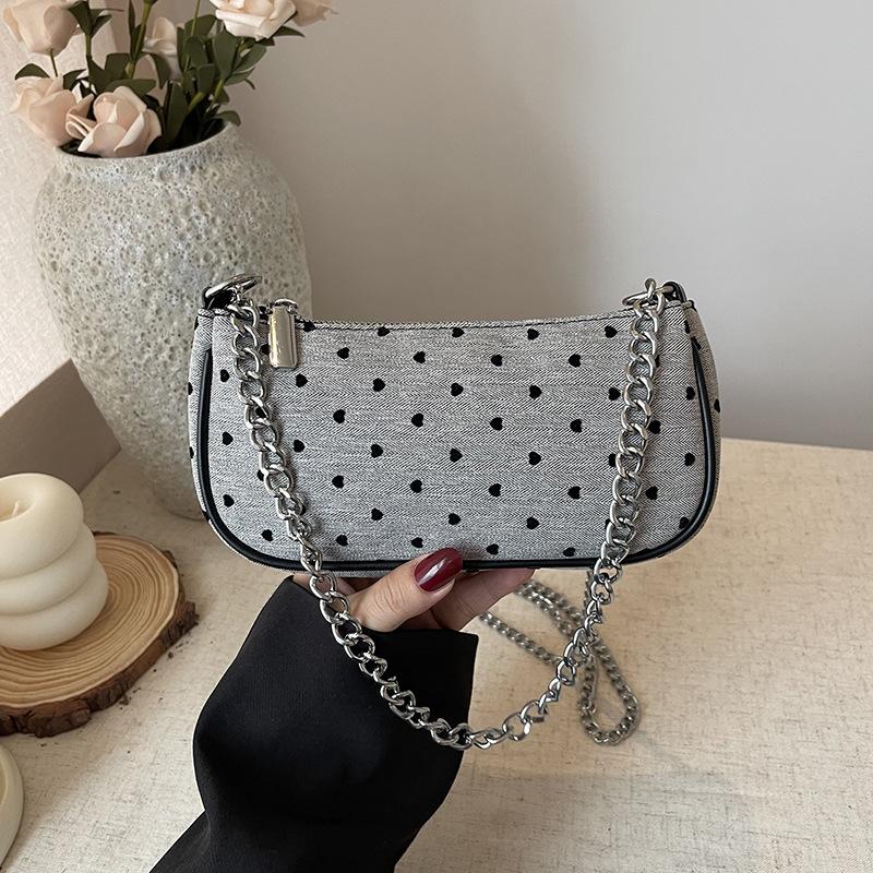 Nischen-Kettenhandtasche mit Punkten, Damen, neue vielseitige Umhängetasche, modische Schulter-Achseltasche