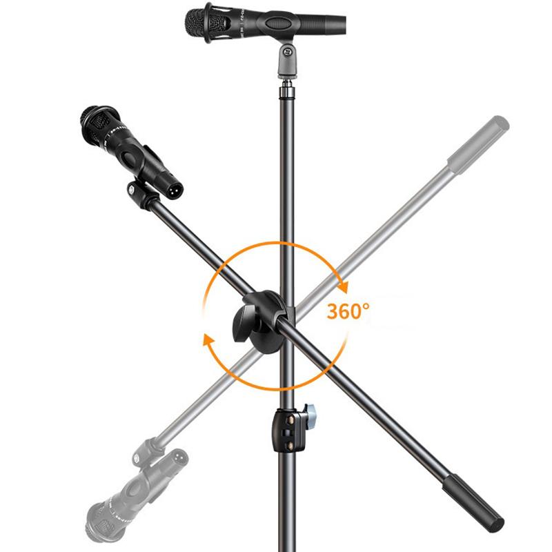 Supporto Treppiede A Braccio Per Microfono 1,7 2,1M Staffa Treppiede Per Microfono Bracci Trasversali Da 66Cm Con Clip E Supporto Per Telefono Per Iphone Samsung Xiaomi